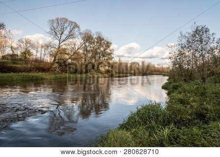 Olse River Near Its Junction With Stonavka River Near Karvina City In Czech Republic During Nice Aut
