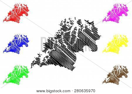 Troms (administrative Divisions Of Norway, Kingdom Of Norway) Map Vector Illustration, Scribble Sket