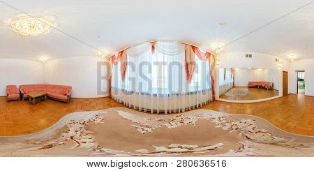 Smorgon, Belarus - March, 2013: Full Spherical Seamless Panorama 360 Degrees Angle View In Equirecta