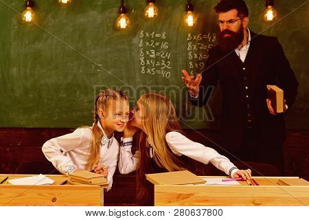 Child Development. School Education And Child Development Concept. Child Development Of Gorls In Sch