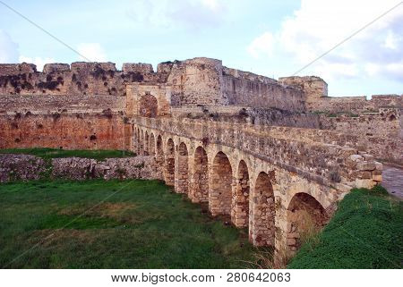 The Castle Of Methoni In The Port Town Of Methoni, Messenia, Greece