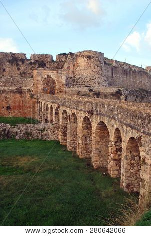 The Castle Of Methoni In The Port Town Of Methoni, Messenia, Greece