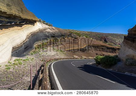 La Tarta Del Teide - Geological Formation Of Solidified Lava Flows. Tenerife. Canary Islands. Spain.