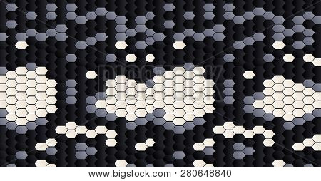 Snake Skin Pattern .black And White Skin Leather Texture. Animal Skin Pattern. Fashion Fabric Backgr