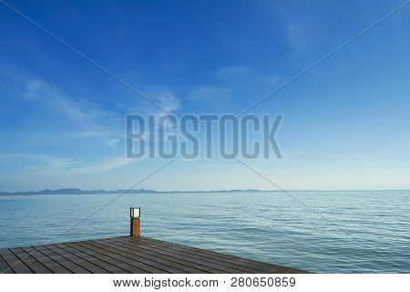 Outdoor Deck Or Patio In The Blue Sea, Koh Chang, Trad Province, Thailand.