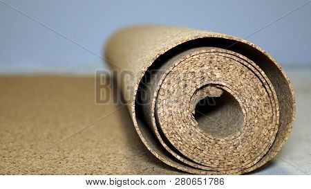 Natural Cork Substrate On The Floor With Laminate.