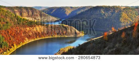 Autumn Morning. Dawn In The National Park 