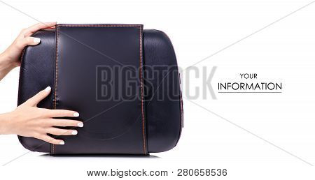 Leather Massage Cushion Pattern On White Background Isolation