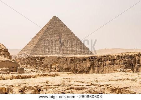 The Great Pyramids Of Giza Desert Near Cairo In Egypt Unesco Cultural Heritage