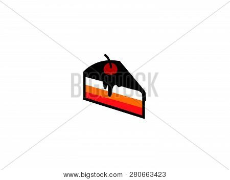 Bakery Cake House With Chocolat And Strawberry And Cream Logo Design