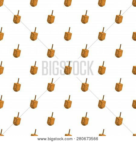 Hanukkah Dreidel Pattern Seamless Repeat In Cartoon Style Illustration