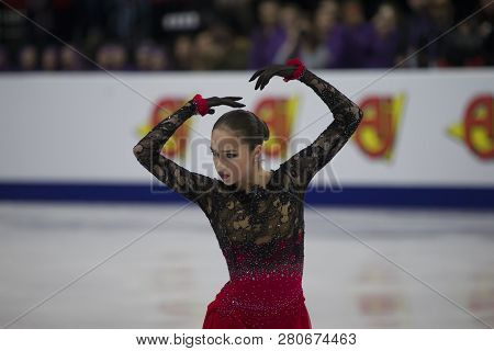 Belarus, Minsk, January 25, 2019. Minsk Arena. European Figure Skating Championship.alina Zagitova S
