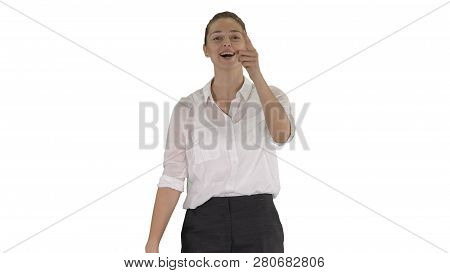Positive Human Emotions Happy Emotional Girl Laughing From The Bottom Of Her Heart On White Backgrou