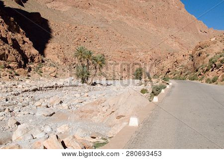 Beautiful Desert Landscape Of Todra Gorge In High Atlas In Morocco