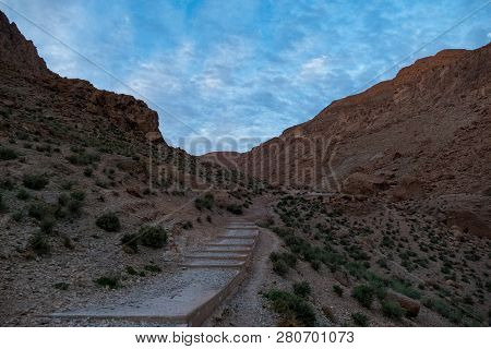 Beautiful Desert Landscape Of Todra Gorge In High Atlas In Morocco