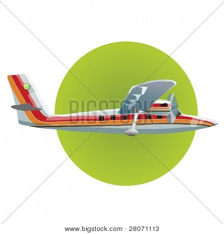 Sport green round icons: airplane