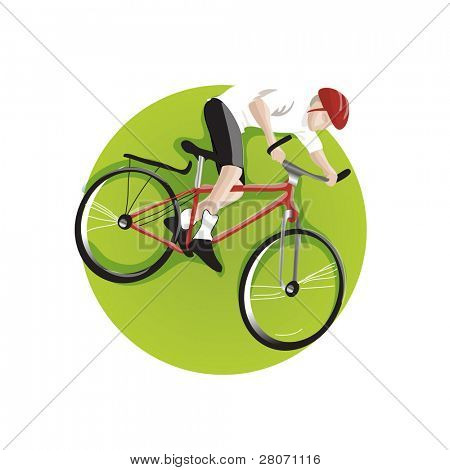 Sport green round icons: bike