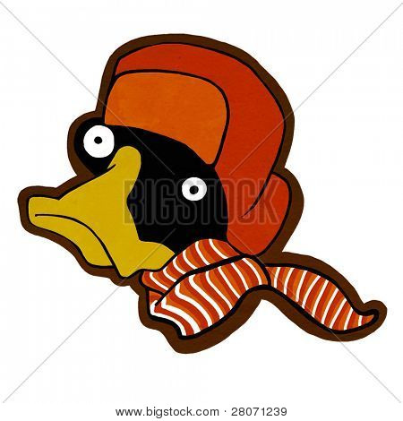 Penguin with cap and scarf