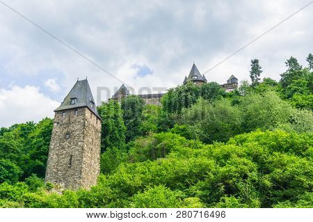 Historic Castle And Tower Of Bacharach Germany