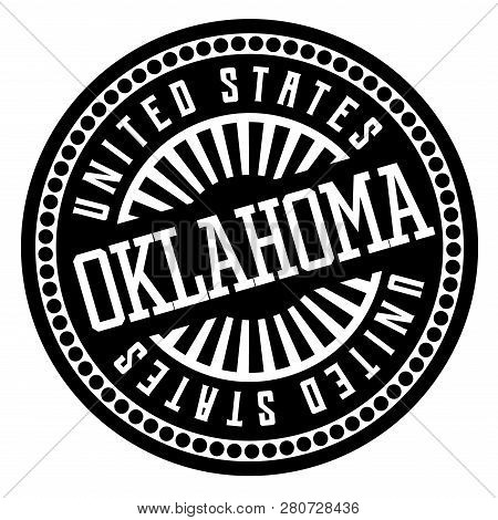 Oklahoma Black And White Badge. Geographic Series.