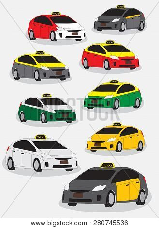World Sedan Taxi Car Vector And Liiustration