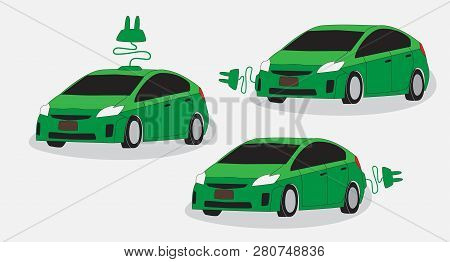Icon Of Electric Vehicle Car Vector And Liiustration