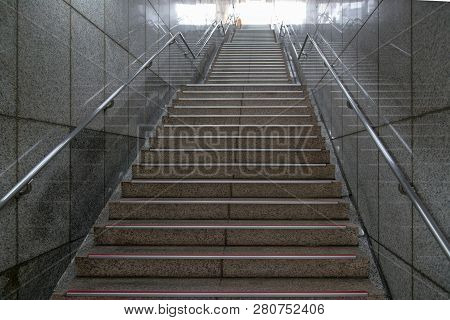 Subway Underground Stairs Leading To Outsite Area