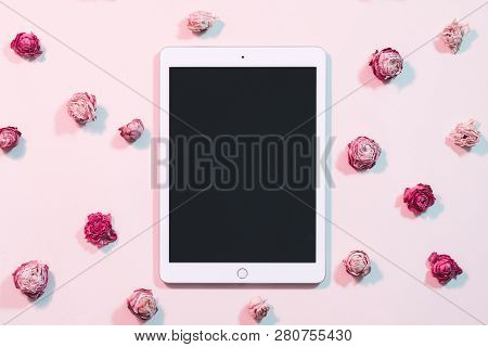 Kharkiv, Ukraine - December 5, 2018: Apple Ipad. Mobile Technology. Tablet Computer With Black Scree