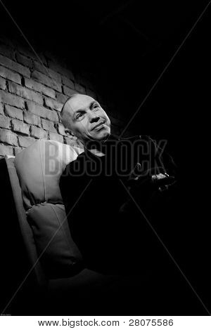 TOMSK, Rusia - 4 de marzo: Músico, compositor, locutor y fundador y líder de 