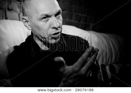 TOMSK, Rusia - 4 de marzo: Músico, compositor, locutor y fundador y líder de 