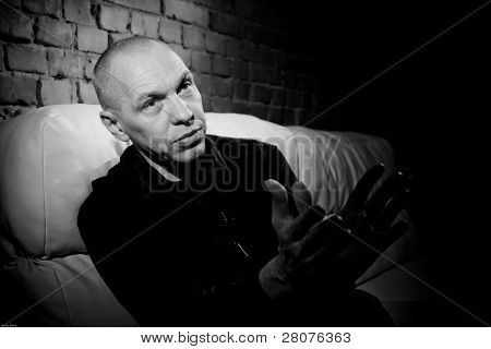 TOMSK, Rusia - 4 de marzo: Músico, compositor, locutor y fundador y líder de 