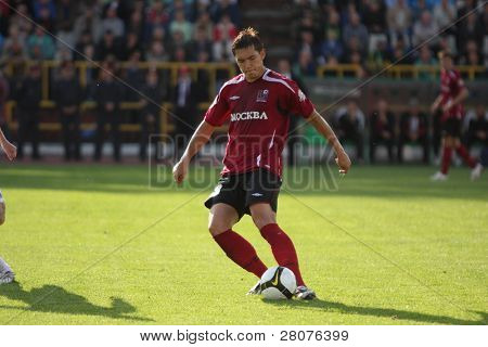 TOMSK, Russie - 29 août : Match de Football Championnat de Russie parmi Tom'(Tomsk) - Moscow (Moscou)