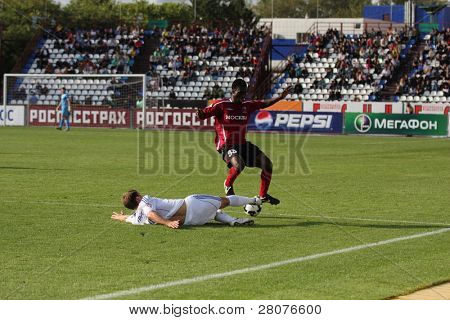 TOMSK, Russie - 29 août : Match de Football Championnat de Russie parmi Tom'(Tomsk) - Moscow (Moscou)