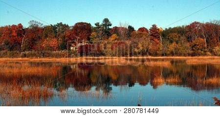 Welwyn Preserve County Park. A Beautiful Nature Reserve In Glen Cove On The North Shore Of Long Isla