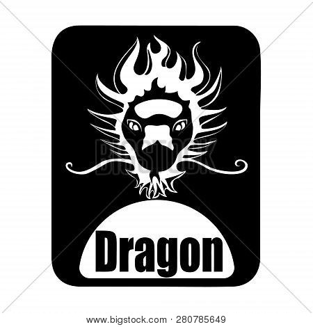 Chinese Calendar Animal Monochrome Logotype Dragon Head