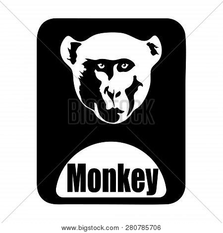 Chinese Calendar Animal Monochrome Logotype Monkey Head