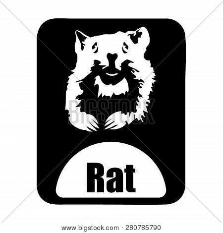 Chinese Calendar Animal Monochrome Logotype Rat Head