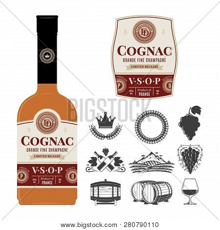 Vector Cognac Label On A Bottle