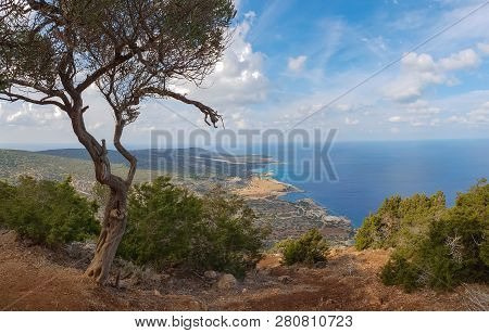 Aerial View Of Bays And The Blue Lagoon With Turquoise Water In The Mediterranean Sea As Seen From A