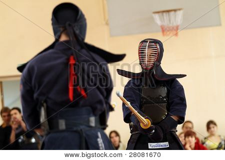 MOSCOW, Federacja Rosyjska - 25 marca: Moskwa XXIX turniej Open na Kendo (Kyu Cap i Dan Cap), Marzec