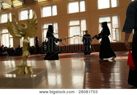 MOSCOW, Federacja Rosyjska - 25 marca: Moskwa XXIX turniej Open na Kendo (Kyu Cap i Dan Cap), Marzec