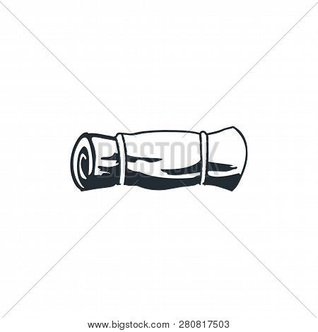 Tourist Mat Silhouette Icon. Stock Vector Camping Illustration Isolated On White Background