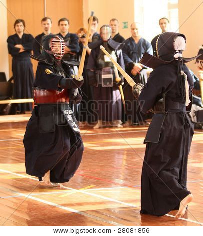 MOSCOW, Federacja Rosyjska - 25 marca: Moskwa XXIX turniej Open na Kendo (Kyu Cap i Dan Cap), Marzec