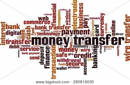 Money Transfer Word Cloud Concept. Vector Illustration On White
