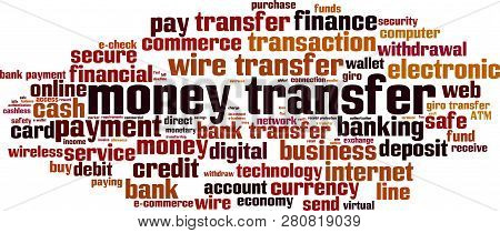 Money Transfer Word Cloud Concept. Vector Illustration On White