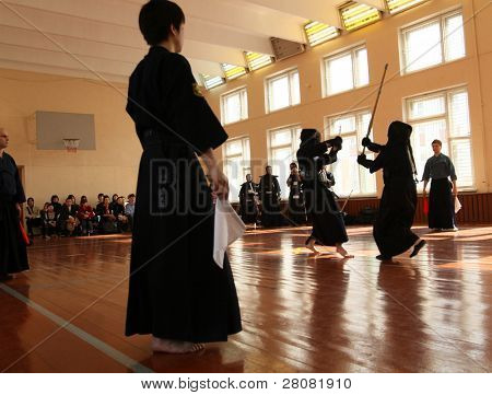 MOSCOW, Federacja Rosyjska - 25 marca: Moskwa XXIX turniej Open na Kendo (Kyu Cap i Dan Cap), Marzec
