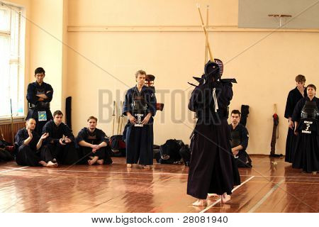 MOSCOW, Federacja Rosyjska - 25 marca: Moskwa XXIX turniej Open na Kendo (Kyu Cap i Dan Cap), Marzec