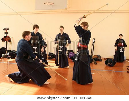 MOSCOW, Federacja Rosyjska - 25 marca: Moskwa XXIX turniej Open na Kendo (Kyu Cap i Dan Cap), Marzec