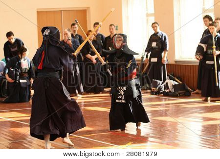 MOSCOW, Federacja Rosyjska - 25 marca: Moskwa XXIX turniej Open na Kendo (Kyu Cap i Dan Cap), Marzec