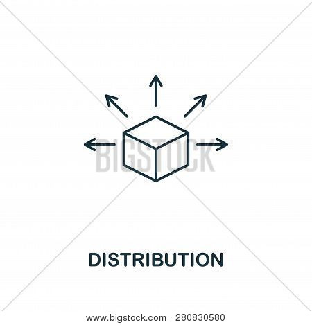 Distribution Outline Icon. Thin Line Style Design From Blockchain Icons Collection. Creative Distrib